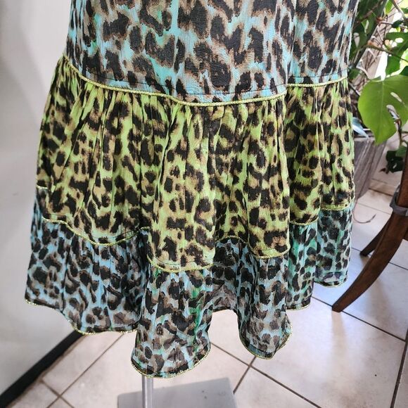 Juliet Dunn dress multicolor Leopard print mini  4/6 fairy whimsigoth - Picture 3 of 5